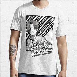Mushoku Tensei T-Shirts - Mushoku Tensei Jobless Reincarnation -  Rudeus - Cool Unique Design Essential T-Shirt RB2112 [ID8549]
