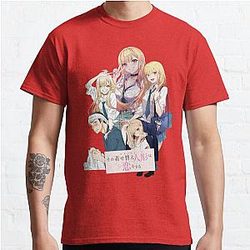 My Dress-Up Darling T-Shirts - Marin Kitagawa Is Happy To Be Carried By Gojo Wakana Classic T-Shirt RB0512[ID3047]