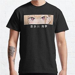 My Dress-Up Darling T-Shirts - My Dress Up Darling Anime Kitagawa Marin Cute Eechi Eyes Classic T-Shirt RB0512[ID3045]