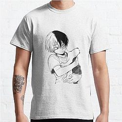 My Hero Academia T-Shirts - Todoroki with his cat Classic T-Shirt RB2210