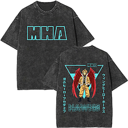 MHA Hawks PTTT1005 Washed  My Hero Academia T-Shirts