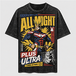 All Might My Hero Academia Washed T-Shirt My Hero Academia T-Shirts NTT2808
