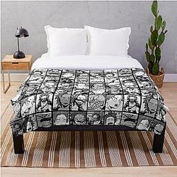 My Hero Academia Blanket - Kirishima eijirou- manga black and white version Throw Blanket RB2210