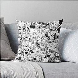 My Hero Academia Pillows - angry Bakugou Katsuki collage Throw Pillow RB2210