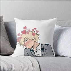My Hero Academia Pillows - Blushing Bakugo Colored (version 2) Throw Pillow RB2210