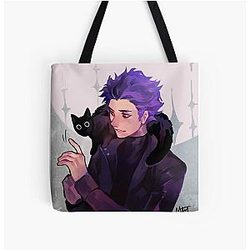 My Hero Academia Bags - Hitoshi Shinsou + Cat All Over Print Tote Bag RB2210