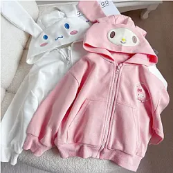 Sanrio My Melody Children Hooded Sweatshirt Zipper Long Sleeve Hoodies