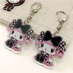 Sanrio Cute Cartoon My Melody Dark Wind Bag Keychain