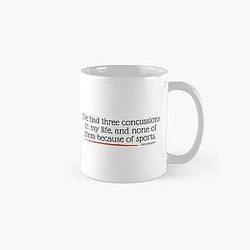Three Concussions, Zero Sports - Nate Bargatze Quote Classic Mug
