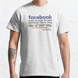 "Facebook is just too much." - Nate Bargatze quote Classic T-Shirt