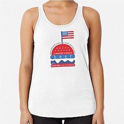 A hamburger is made of beef - Nate Bargatze Racerback Tank Top
