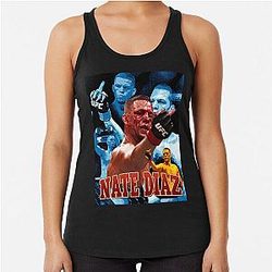 Nate Diaz Flipping Off Racerback Tank Top