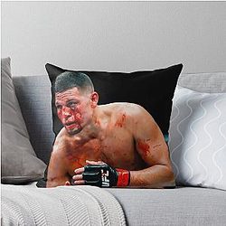 Nate Diaz Bloody Throw Pillow