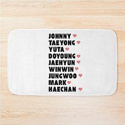 NCT 127 with Member Names Kpop Group Design Bath Mat