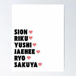 NCT WISH with Member Names K Pop Group Design Poster