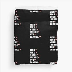 NCT Wish with Member Names Kpop Group Design Duvet Cover