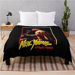 70s 80s Neil Young Classic Throw Blanket
