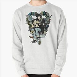 Neil Young with books and wings Pullover Sweatshirt