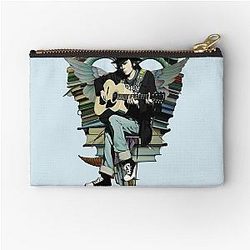 Neil Young with books and wings Zipper Pouch