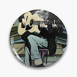 Neil Young with books and wings Pin