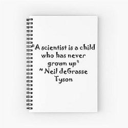 Neil deGrasse Tyson Scientist Child Quote black Spiral Notebook