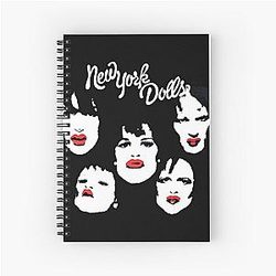 New York Dolls Classic Retro Faces Logo Spiral Notebook