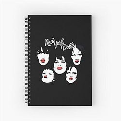 New York Dolls Classic Retro Faces Logo Spiral Notebook