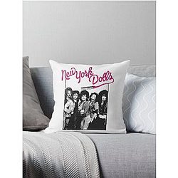 New York Dolls - Black Throw Pillow