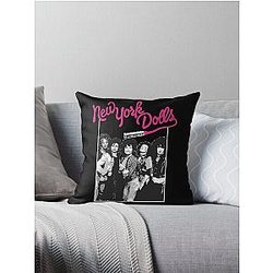 New York Dolls - White  Throw Pillow