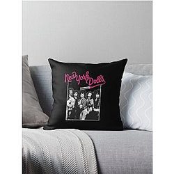 New York Dolls - White  Throw Pillow
