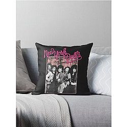New York Dolls - Pink Graffiti Throw Pillow