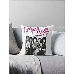 New York Dolls - Black Throw Pillow