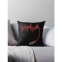 New York Dolls Print Lipstick  Throw Pillow
