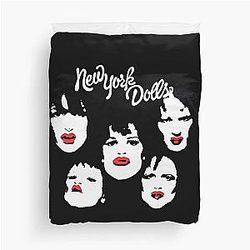 New York Dolls Classic Retro Faces Logo Duvet Cover