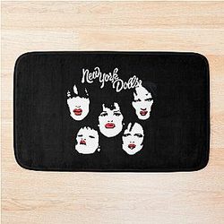 New York Dolls Classic Retro Faces Logo Bath Mat