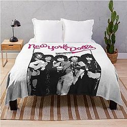 New York Dolls - Black Throw Blanket