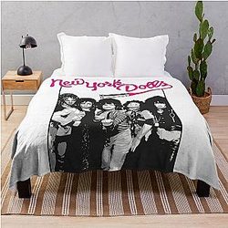 New York Dolls - Black Throw Blanket