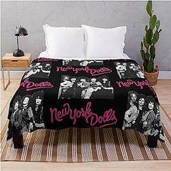 New York Dolls - Black  Throw Blanket
