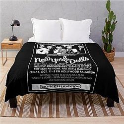 New York Dolls Show Poster Throw Blanket