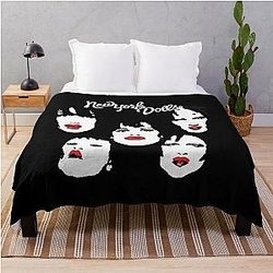New York Dolls Classic Retro Faces Logo Throw Blanket
