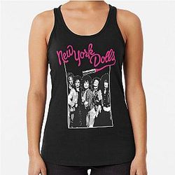 New York Dolls - White Racerback Tank Top