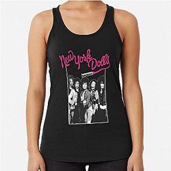 New York Dolls - White  Racerback Tank Top