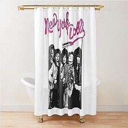 New York Dolls - Black Shower Curtain