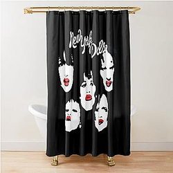 New York Dolls Classic Retro Faces Logo Shower Curtain