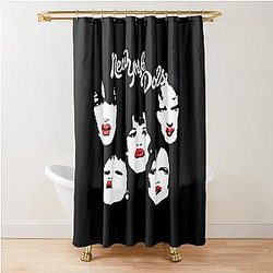 New York Dolls Classic Retro Faces Logo Shower Curtain