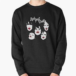 New York Dolls Classic Retro Faces Logo Pullover Sweatshirt