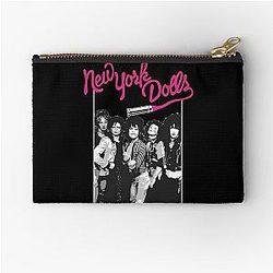 New York Dolls - White  Zipper Pouch