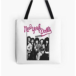 New York Dolls - Black All Over Print Tote Bag