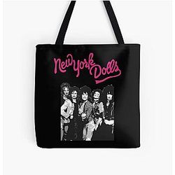 New York Dolls - Black  All Over Print Tote Bag