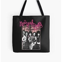 New York Dolls - Pink Graffiti All Over Print Tote Bag
